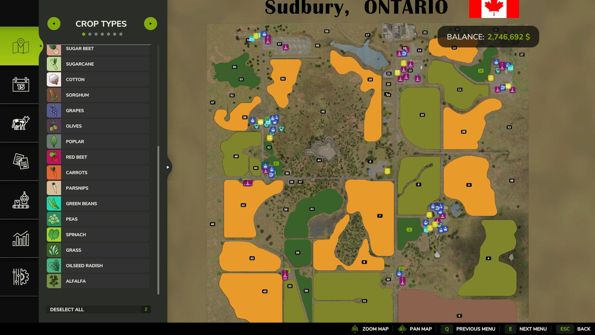 Карта для Farming Simulator 2025 Sudbury, ONTARIO