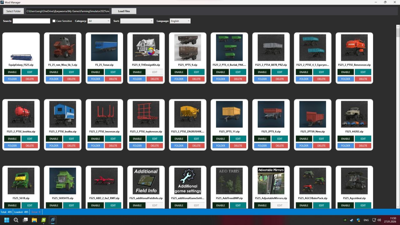 Efektywny Manager 13 — Menedżer Modów dla Farming Simulator 25 bez Konfliktów