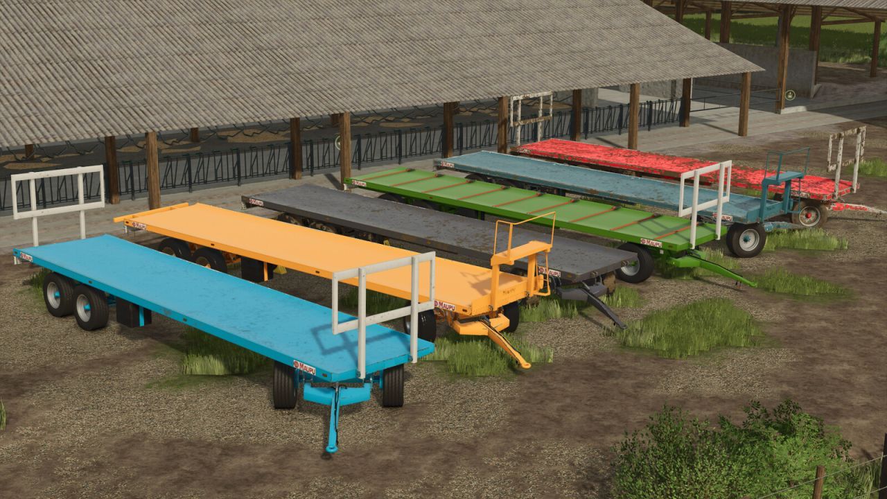 Efficient Maupu PM 1180/200 Platform — Heavy Trailer for Bales and Paloxes in FS25