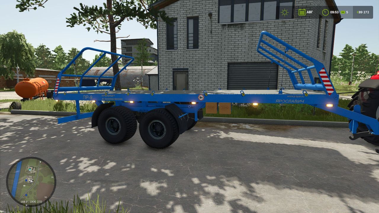 Ефективний Причіп PR-9 Yaroslavich для Перевезення Тюків і Піддонів у FS25