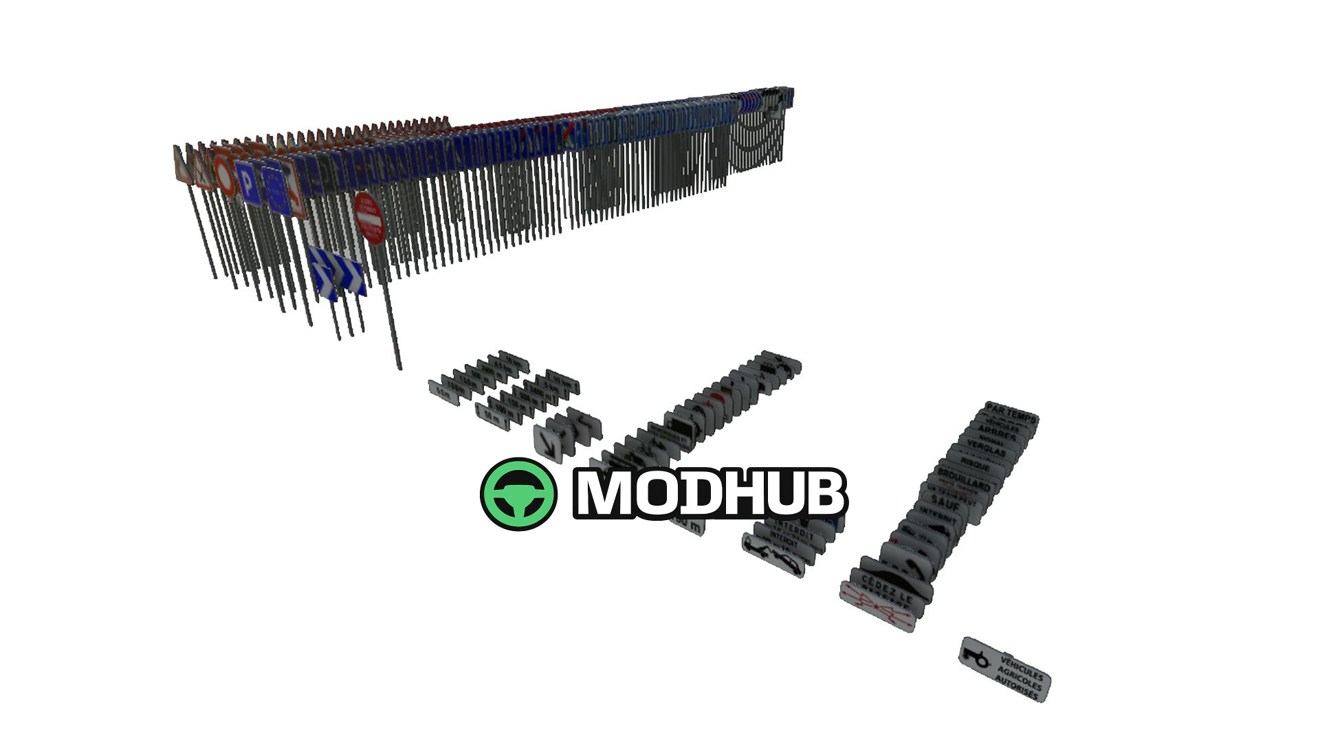 Мод на Об'єкти декору Pack of French Road Signs для Фермер Симулятор 25