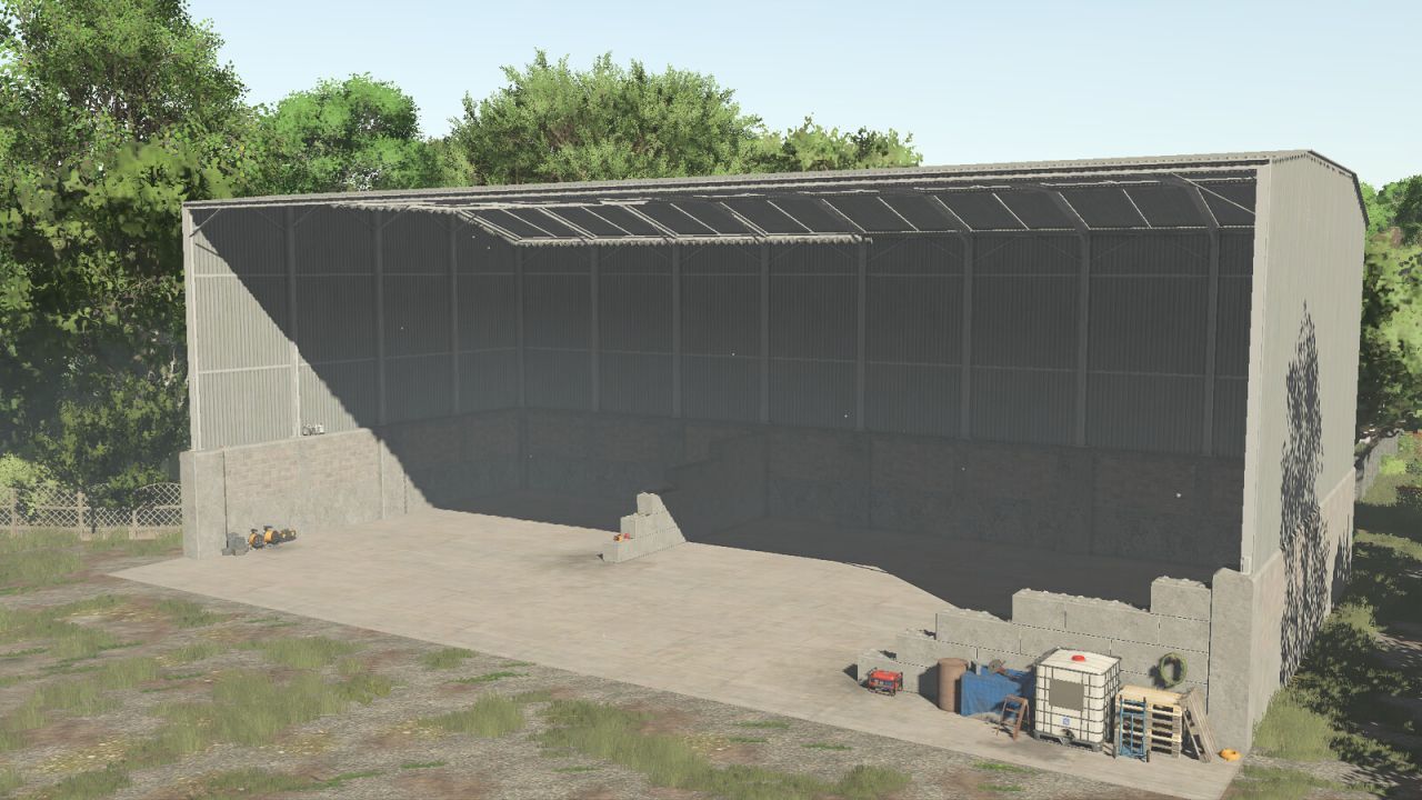 Ефективний Ангар Medium Grain Hall для Зерна та Техніки у Farming Simulator 25