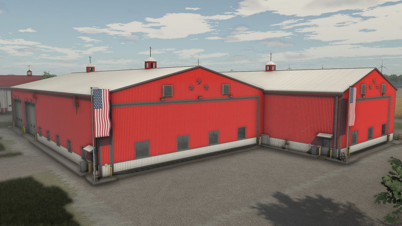 Сучасна Майстерня 3 Stars Workshop для FS25 — Гараж, Склад і Сервіс в Одній Будівлі