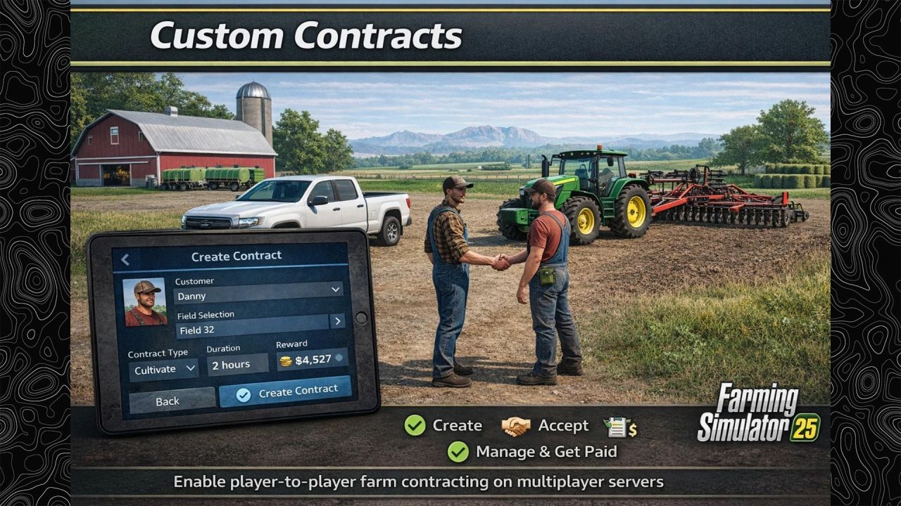 Efektywny Mod Custom Contracts dla Farming Simulator 25 — Kontrakty między Graczami
