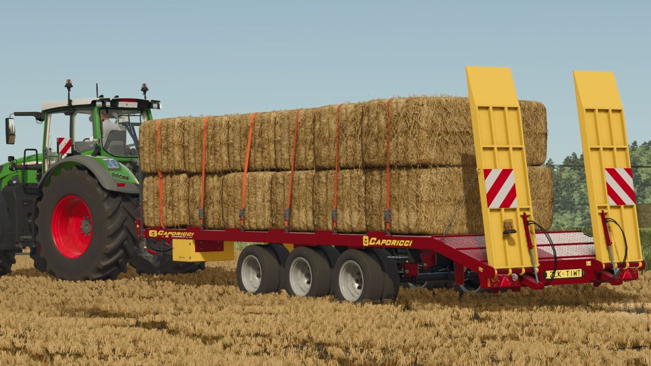 Ефективний Причіп Caporicci FC260CR для Перевезення Гусеничних Тракторів і Тюків у FS25