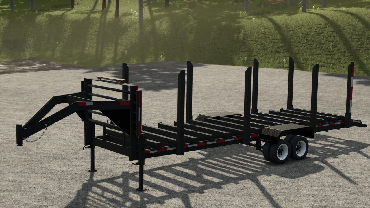 Effektiver Gooseneck Forestry Anhänger zum Transport von Baumstämmen in FS25