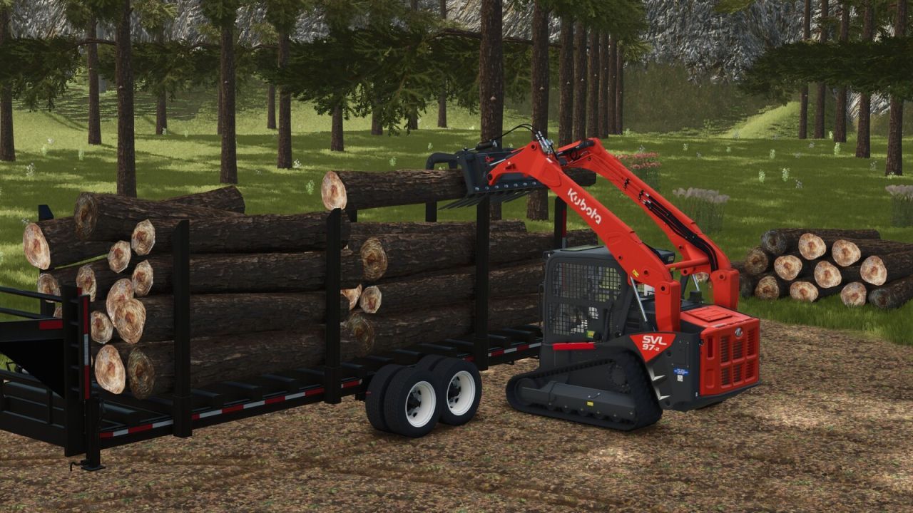 Ефективний Лісовий Gooseneck Forestry Причіп для Перевезення Колод у FS25