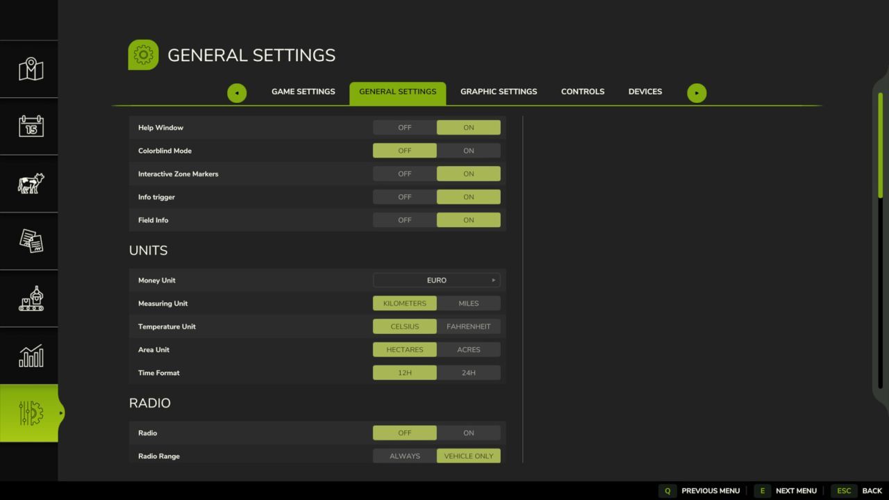 Convenient Time Format Mod (12h/24h) for Farming Simulator 25 — Time Format Selection