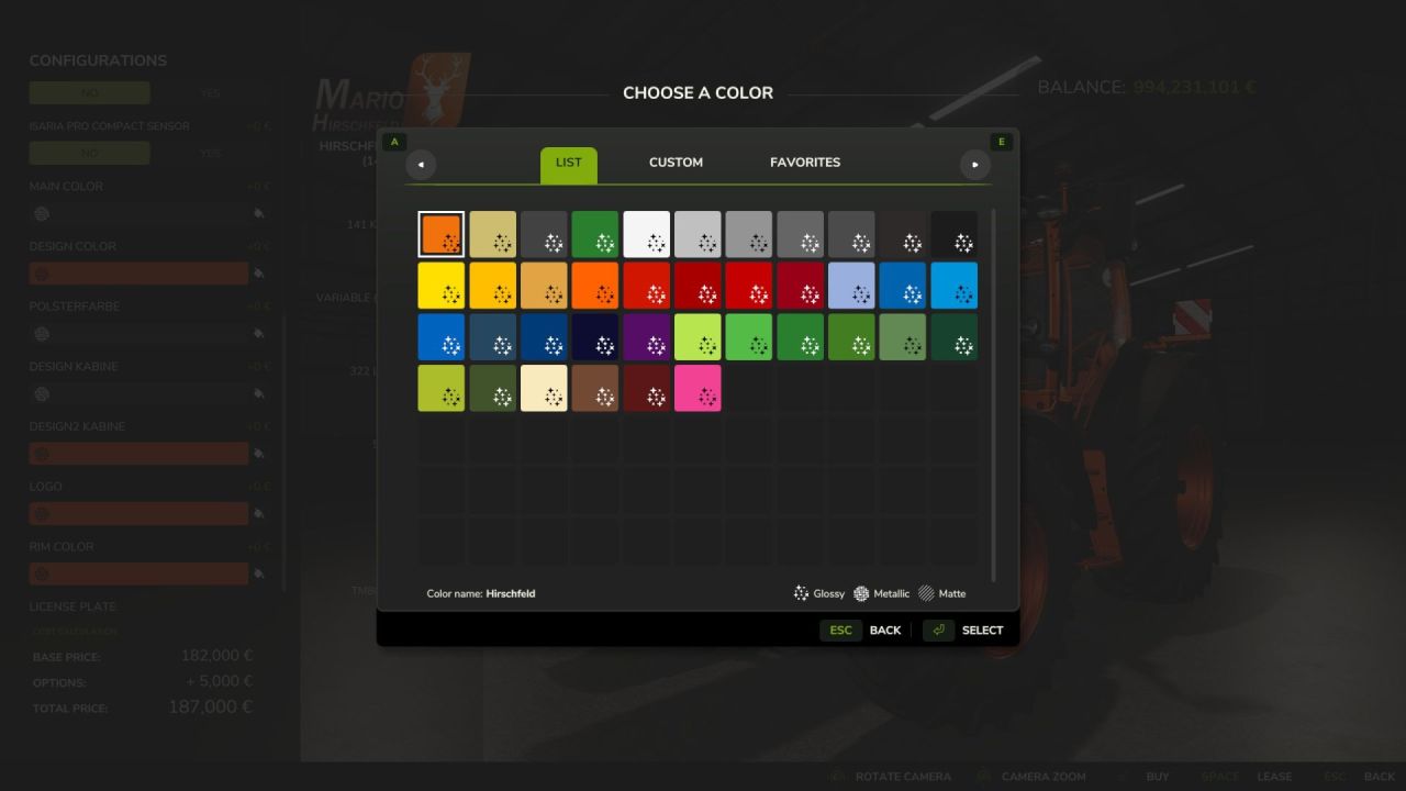 Leistungsstarker Traktor John Deere 6R Hirschfeld-Style für Farming Simulator 25