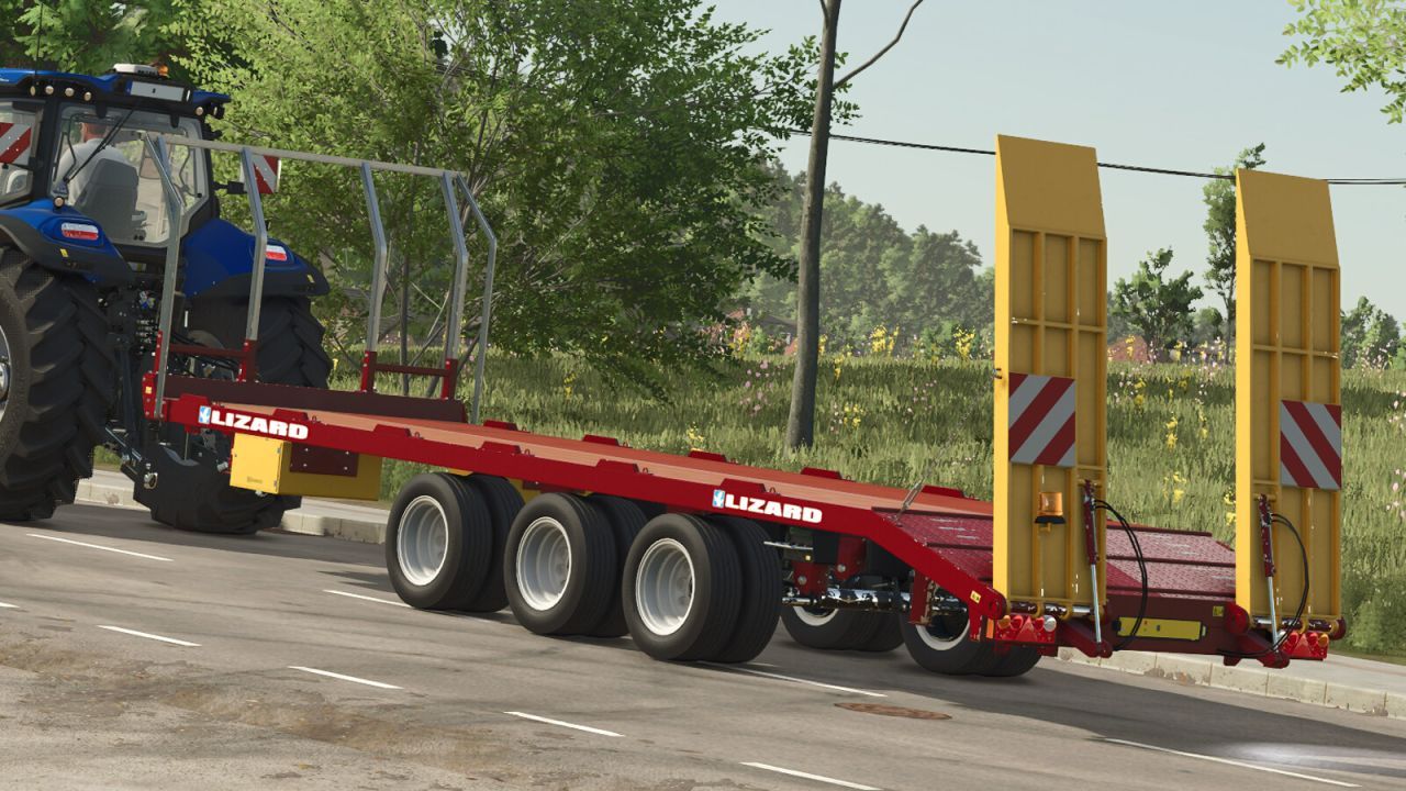 Effizienter Anhänger FC260CR für den Transport von Ketten-Traktoren und Ballen in Farming Simulator 25