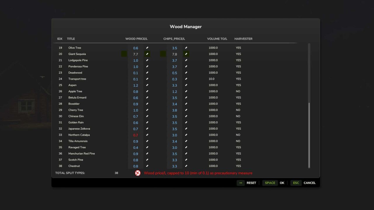 Efficient Wood Manager for Farming Simulator 25 — Full Control of Timber Prices