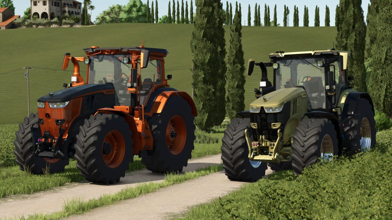 Leistungsstarker Traktor John Deere 7R Series mit Realismus und Passagier für Farming Simulator 25