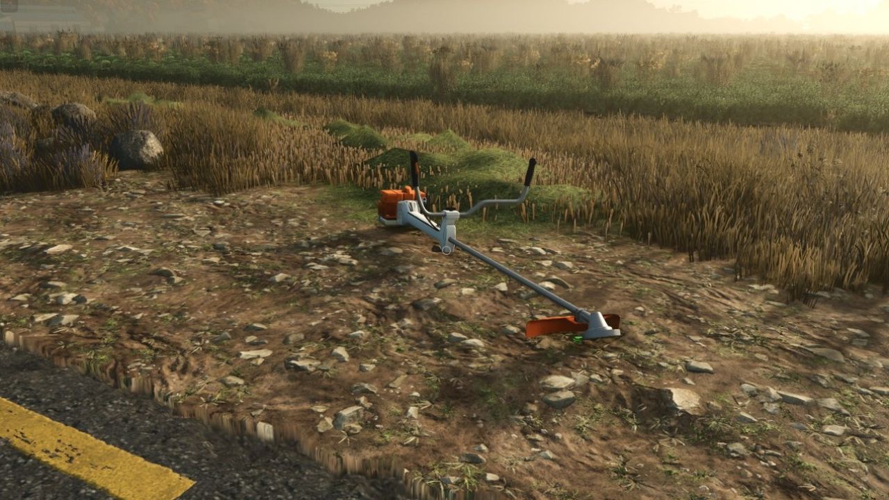 Efficient Stihl FS 221 Trimmer for Neat Shoulders in Farming Simulator 25