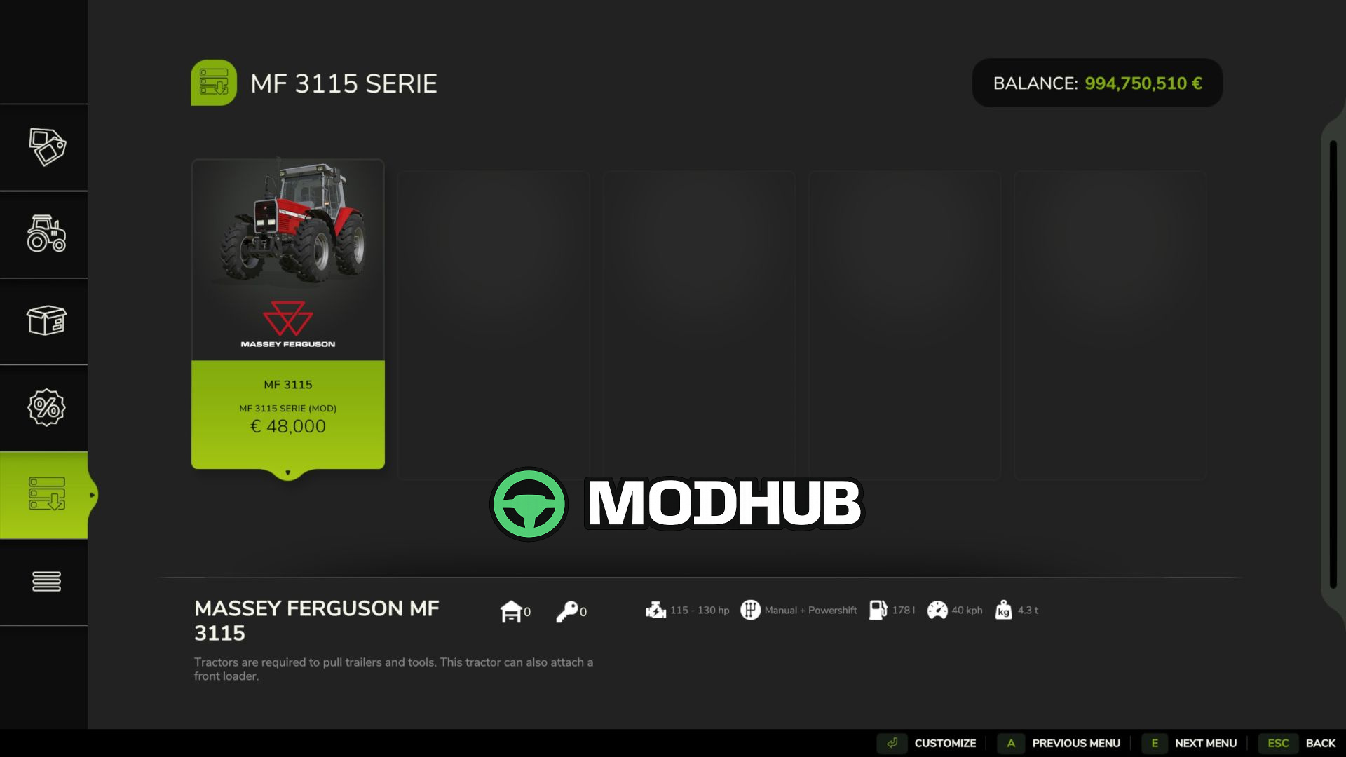 Мод Massey Ferguson 3115 для Farming Simulator 25