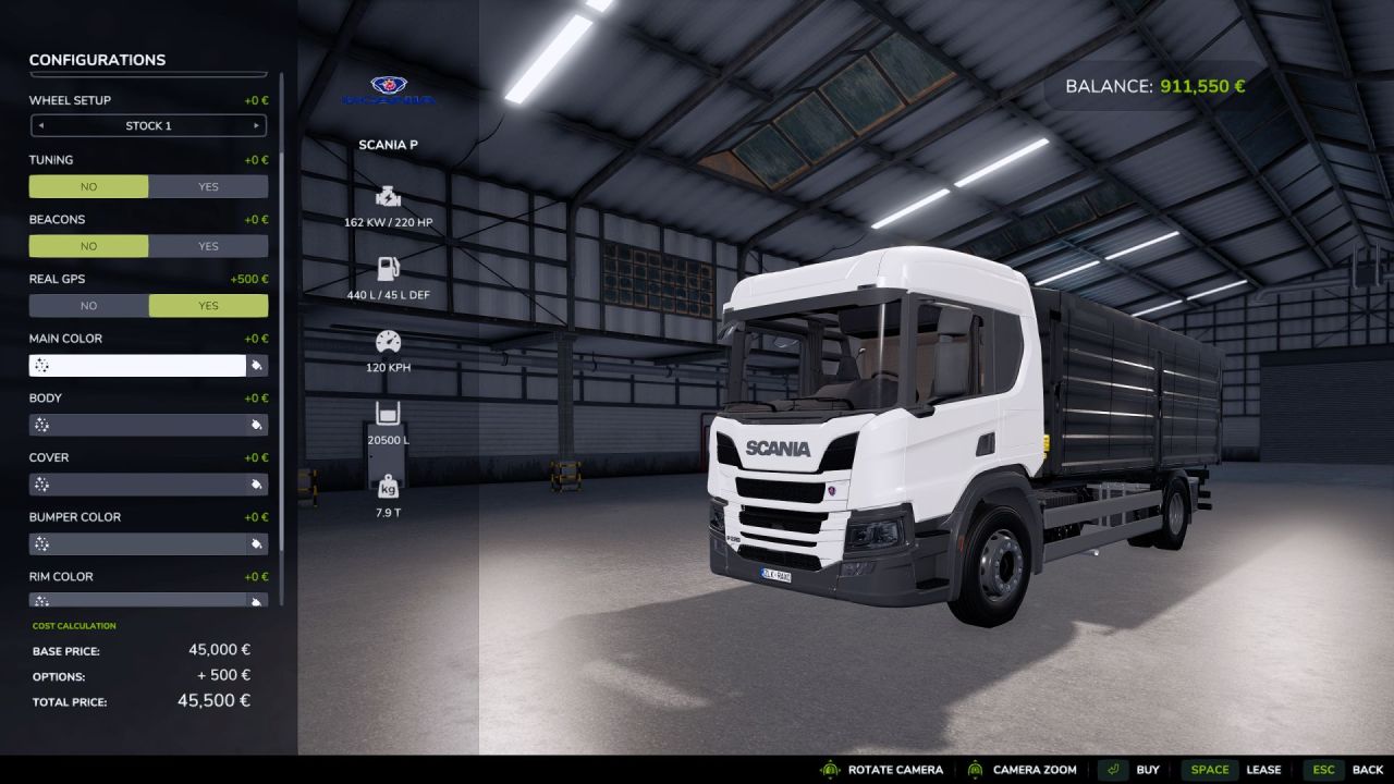 Mocna Zbożowa Ciężarówka Scania P220/360-7L/9L do Farming Simulator 25