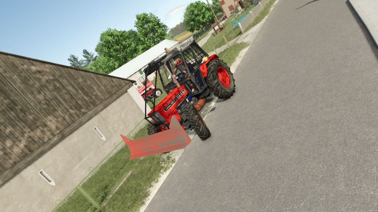 Effizienter Forsttraktor UTB 1010 Forestry mit Schaufel und fester Kamera für FS25
