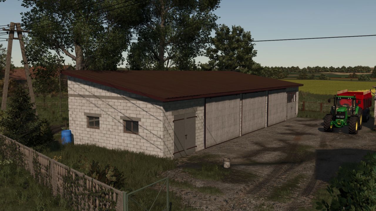 Практичний Concrete Block Garage — Надійний Гараж для Тракторів у FS25