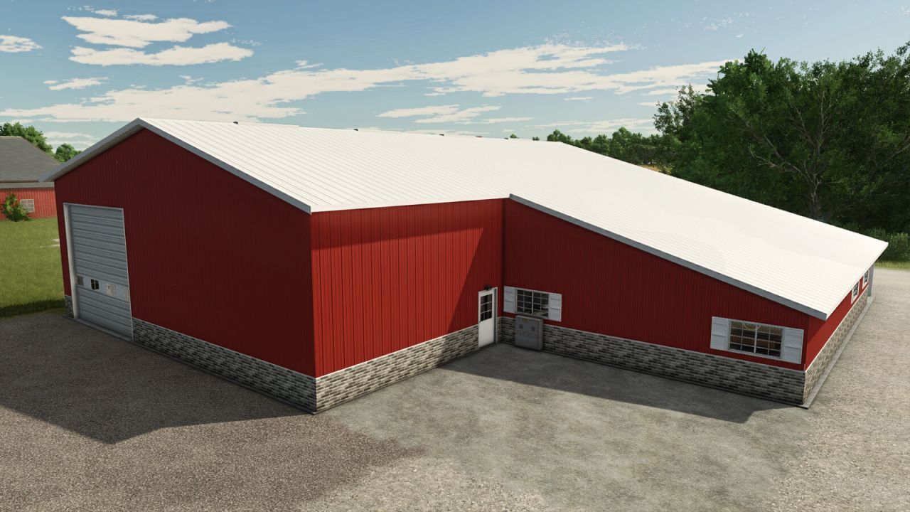 Ефективний Living Shed — Металевий Ангар-Будинок для Ферми у Farming Simulator 25