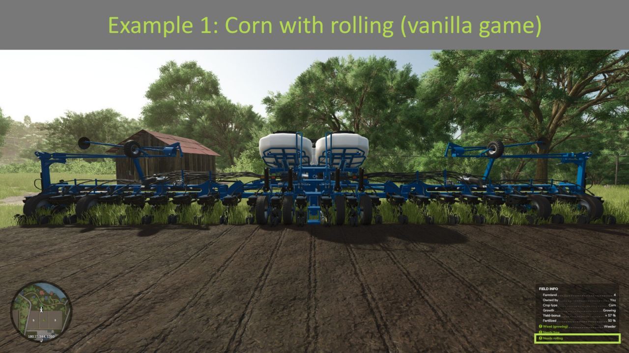 Convenient No Need To Roll Mod for Farming Simulator 25 — Yield Bonus Without Rolling