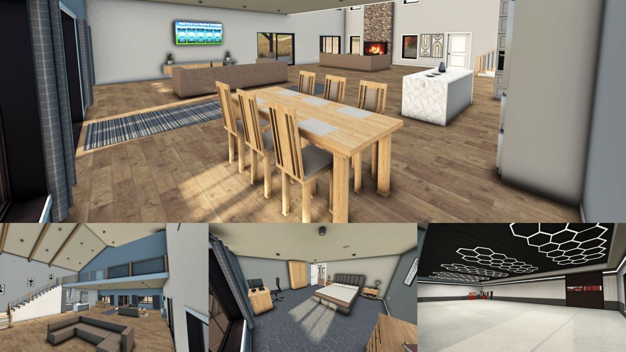 Сучасний Будинок BarnDom (Barndominium) з Майстернею та Мийкою для Farming Simulator 25