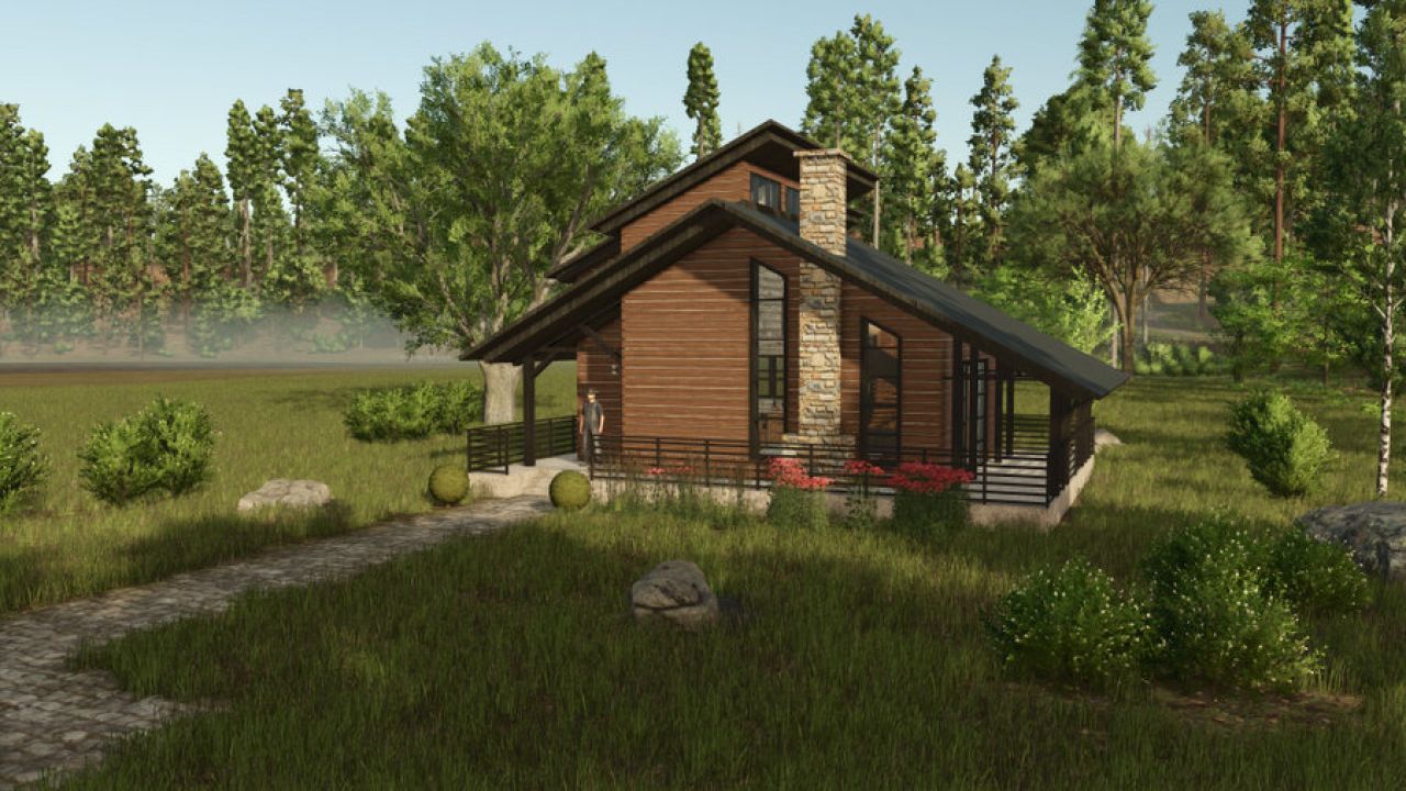 Нова Гірська Вілла Mountain Villa для Farming Simulator 25 — Стильний Будинок з Освітленням і Сном