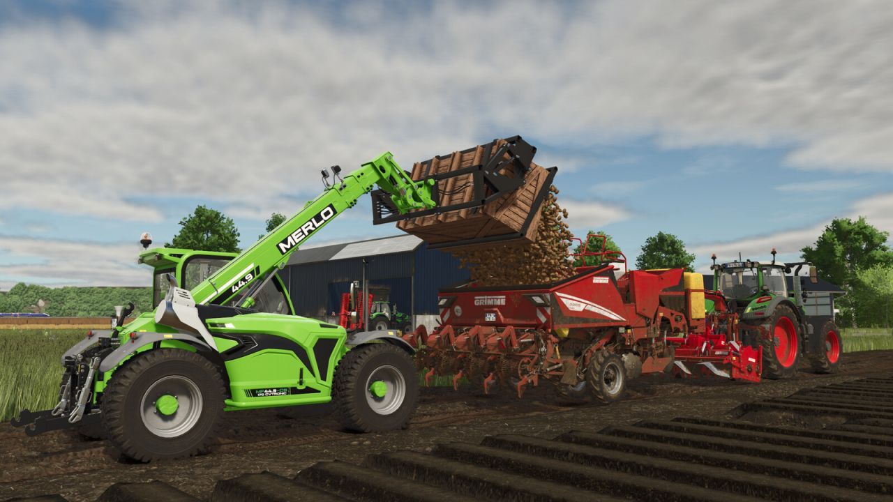 Efficient Box Tipper for FS25 + Vegetable Box 4000 l for Loaders