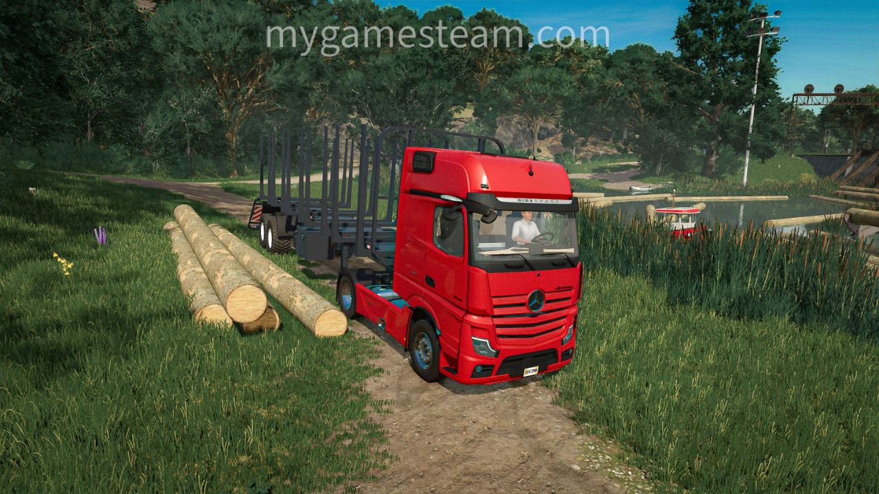 Ефективний Причіп Guerra Wood Transport Trailer для Перевезення Лісу 12 м у FS25