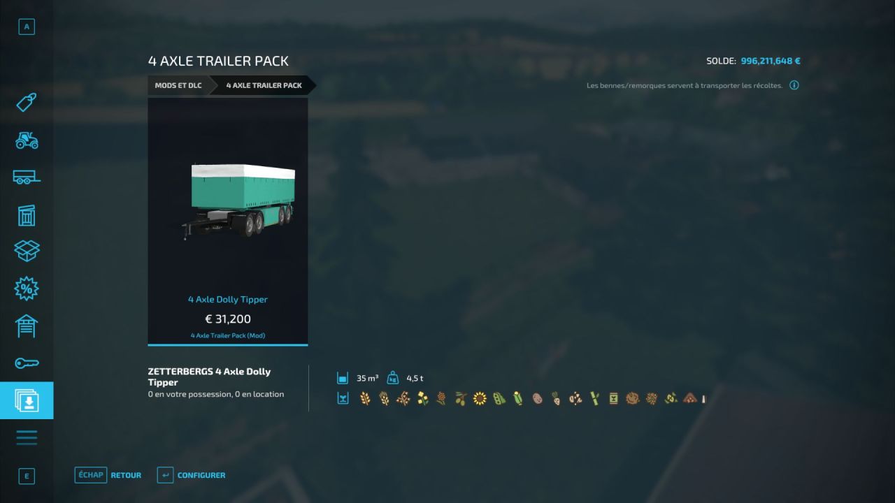 Efektywny Półprzyczepa Lundby Flyer Trailer 35 000L do Dużych Plonów w FS25