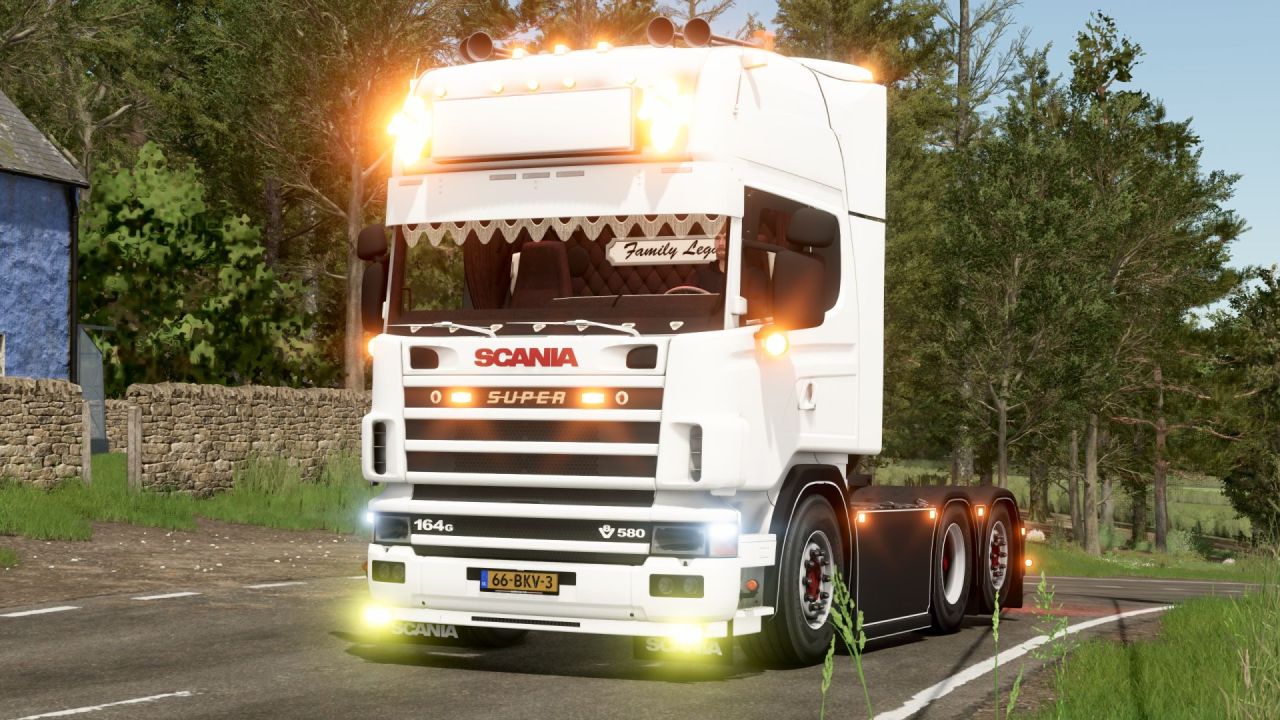 Powerful Truck Scania 164G V8 580 hp for Farming Simulator 25