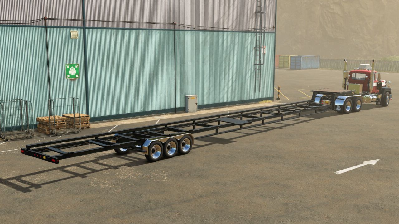 Efektywny 60ft Header Semitrailer — Przyczepa do Transportu Żniwiarek w FS25