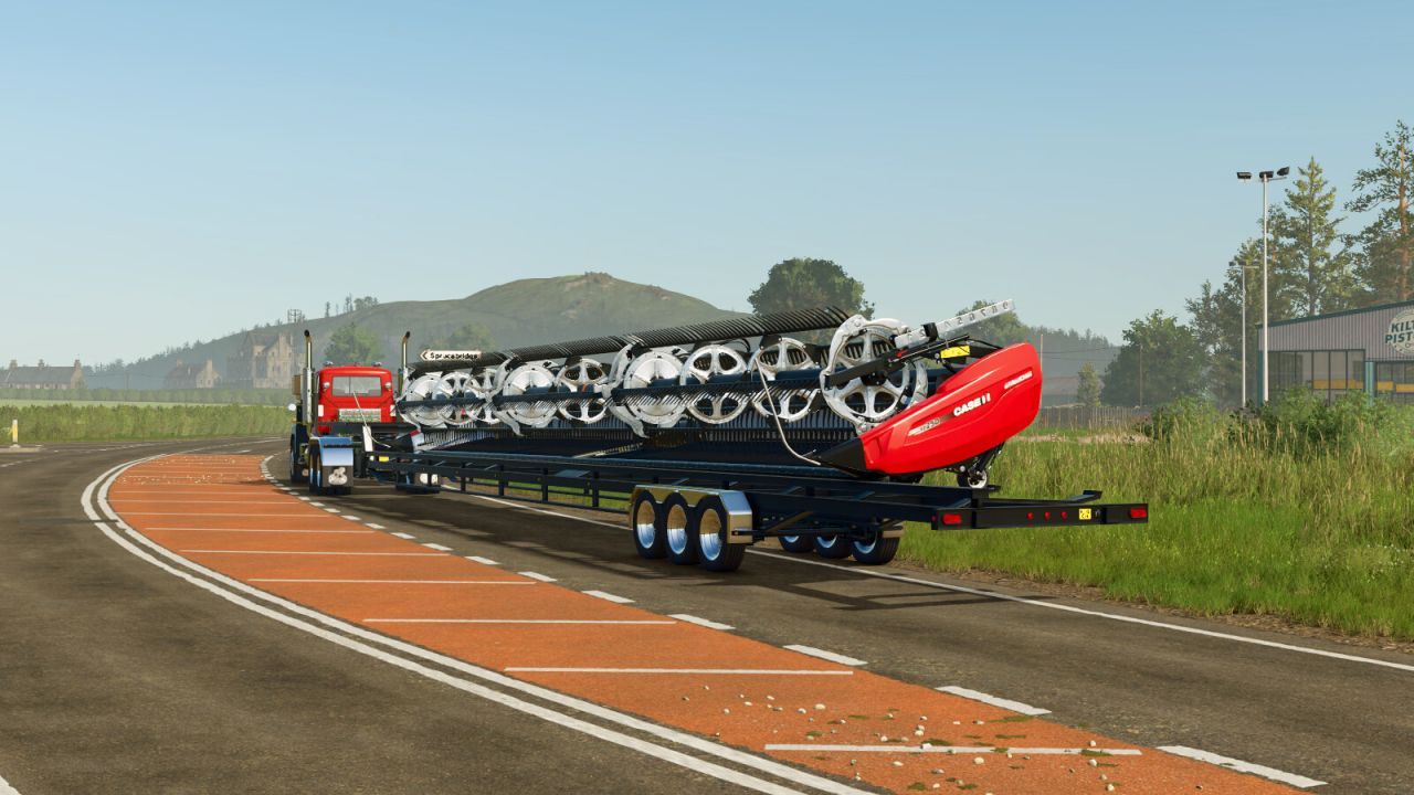 Efektywny 60ft Header Semitrailer — Przyczepa do Transportu Żniwiarek w FS25