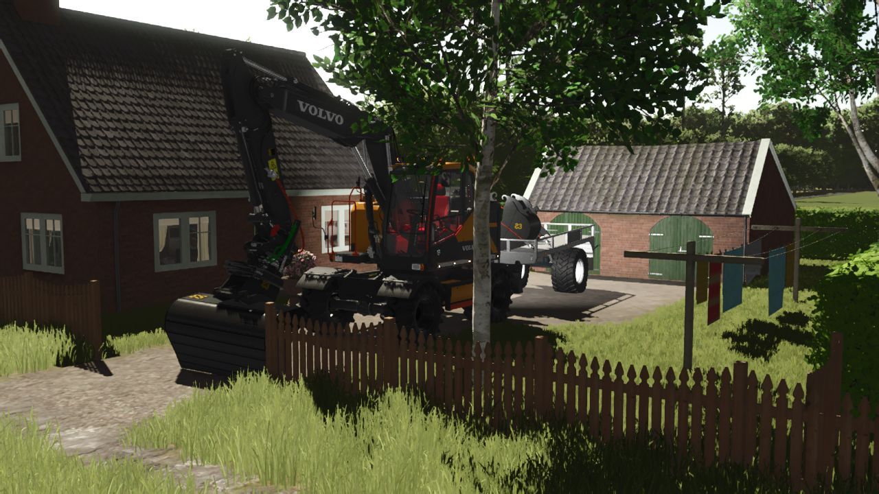 Потужний Колісний Екскаватор Volvo EWR170E для Farming Simulator 25