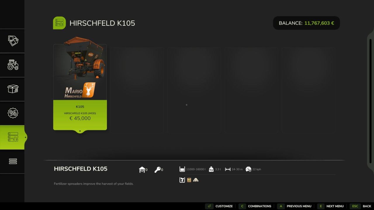 Efficient Bredal Lime & Fertilizer Spreader – Hirschfeld Variant for FS25