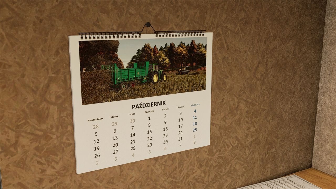 Декоративний Polish Calendar (Prefab) — Атмосферна Деталь для FS25
