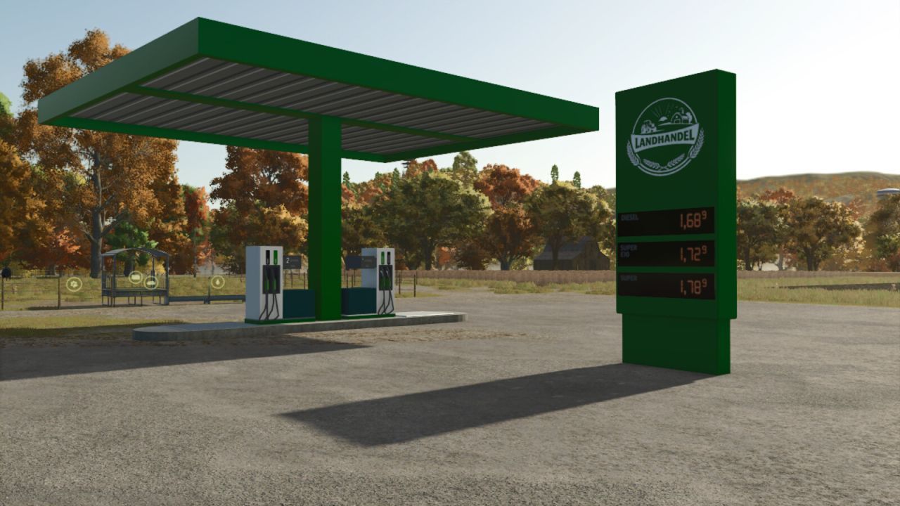 Ефективна Placeable Gas Station — Платна Заправка та Динамічна Вивіска для FS25