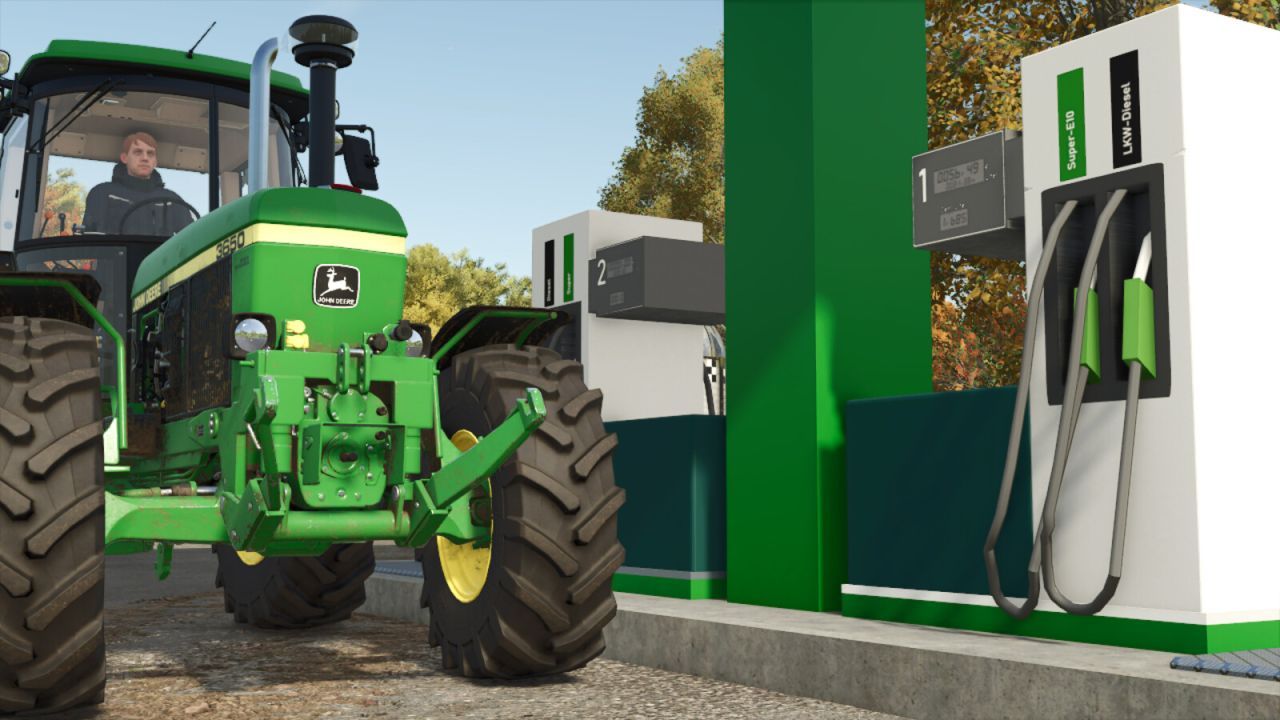 Efektywna Stacja Benzynowa — Płatna Stacja i Dynamiczny Szyld dla FS25