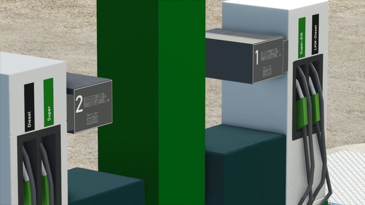 Efektywna Stacja Benzynowa — Płatna Stacja i Dynamiczny Szyld dla FS25
