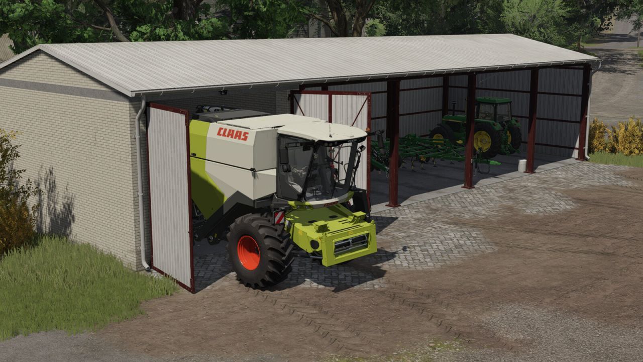Практичний Ангар Shed With Garage з Гаражем для Farming Simulator 25