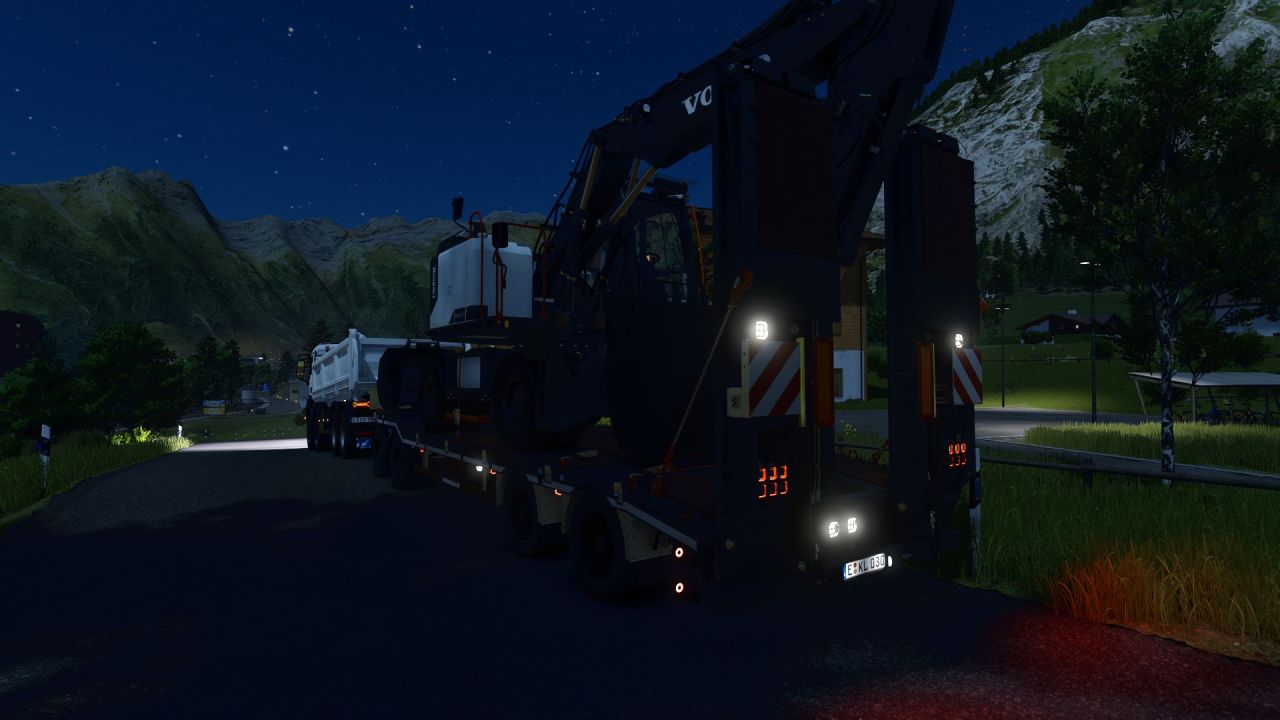 Ефективний Низькорамний Причіп Schwarzmüller 4-Axle Low Loader для Важкої Техніки у FS25