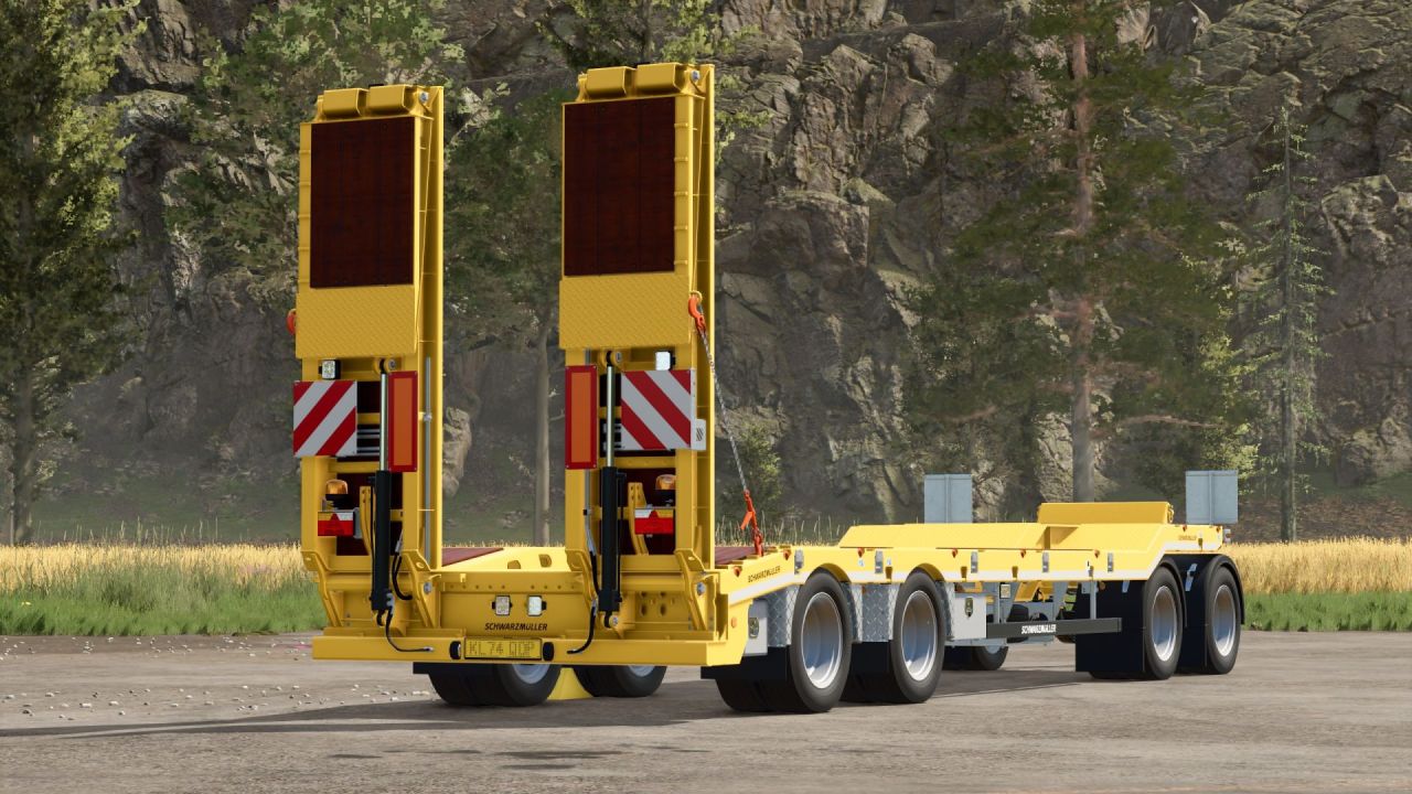 Ефективний Причіп SCHWARZMUELLER 4A для Безпечного Перевезення Техніки у FS25