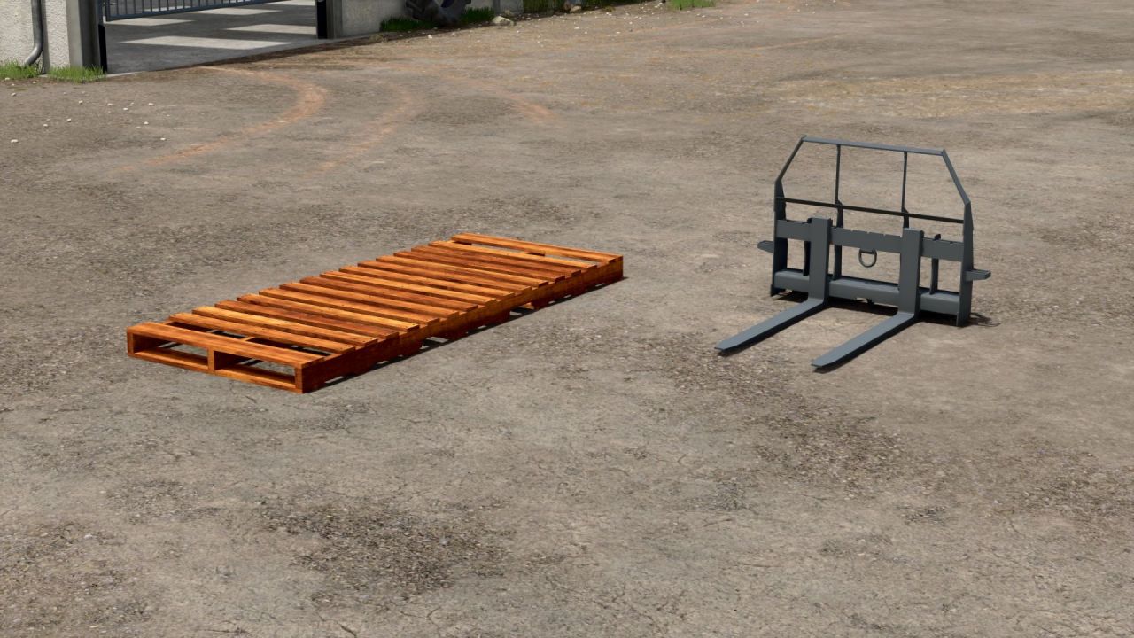 Ефективний Pallet with Tension Belts & Long Pallet Forks — Надійні Піддони та Довгі Вила для FS25