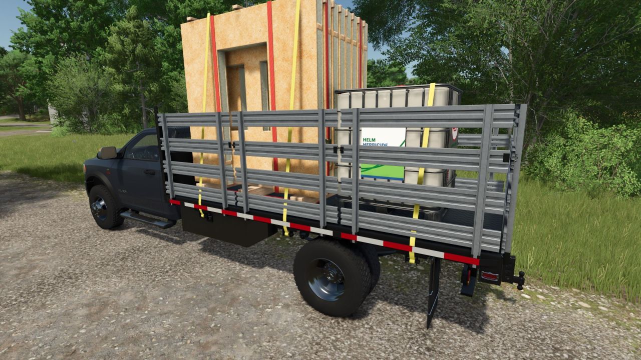 Mocny Pickup Dodge Ram 5500 Stakebed do Prac na Farmie w FS25