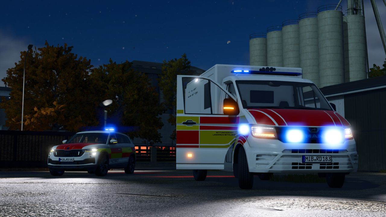 Maneuverable Fast MAN TGE Ambulance 2018 — Realistic Rescue Vehicle for FS25