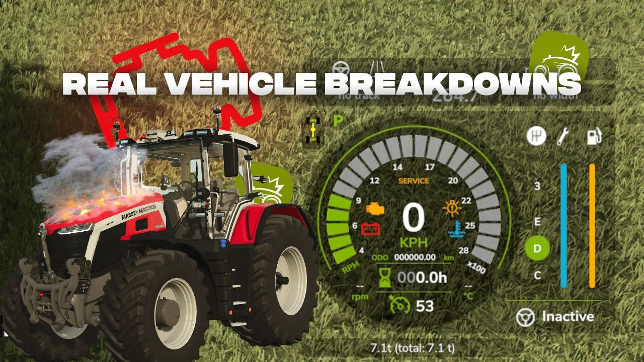 Реалістичні Поломки Real Vehicle Breakdowns (RVB) для Farming Simulator 25 — Новий Beta Мод