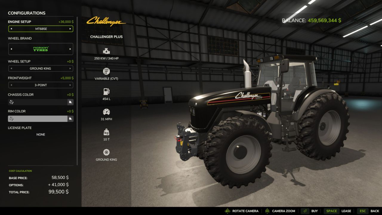 Потужний Трактор Challenger Plus (160–340 к.с.) для Farming Simulator 25