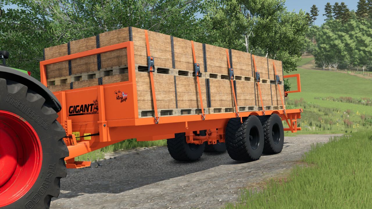 Efektywny Przyczep Gigant GFB 4-16 — Norweska Platforma do Transportu w FS25