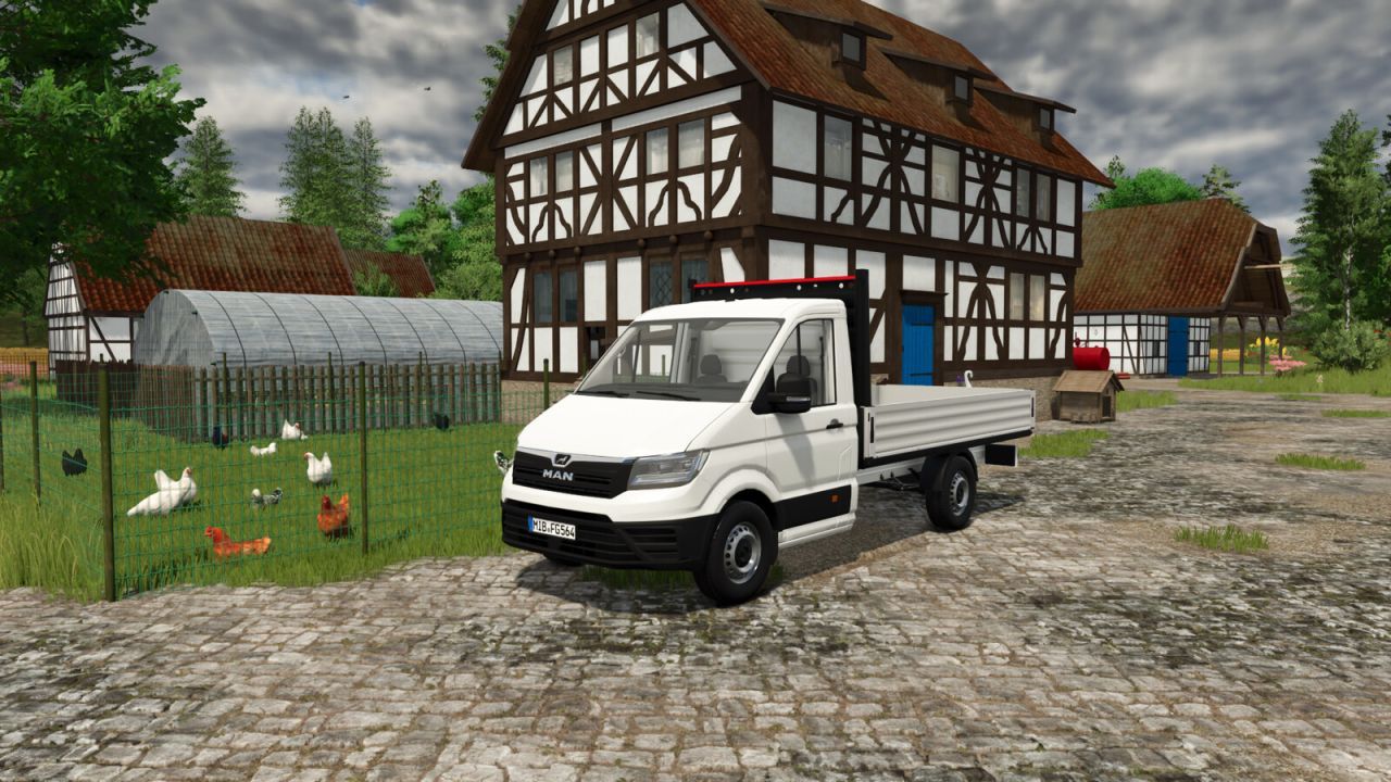 Ефективний Пікап-Вантажівка MAN TGE Flatbed для Швидкої Логістики у FS25