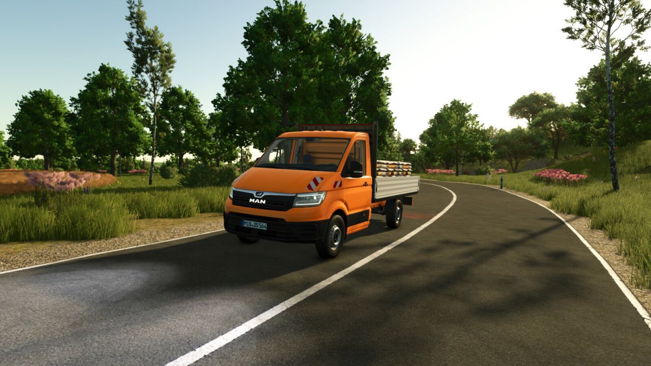 Ефективний Пікап-Вантажівка MAN TGE Flatbed для Швидкої Логістики у FS25 - Скріншоти