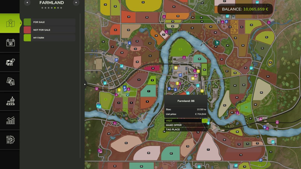 Realistic Farmland Market — Smart Field Purchase in Farming Simulator 25