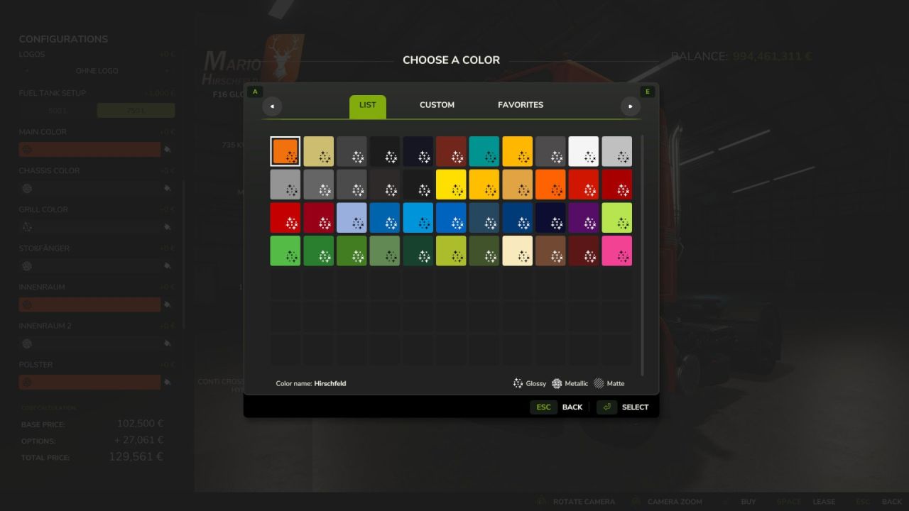 Legendary Truck Volvo F16 Hirschfeld Version for Farming Simulator 25